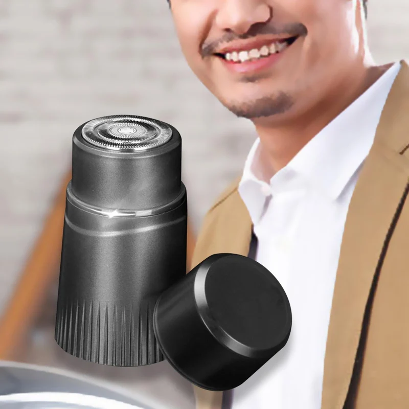 Rasoio elettrico da uomo ricaricabile tramite USB silenzioso per barba