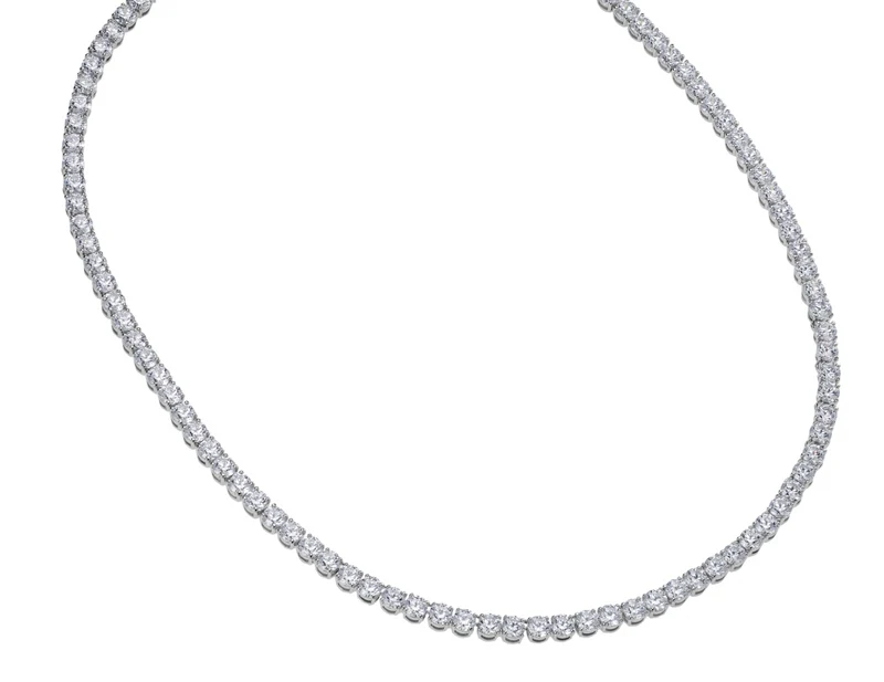 Collana Tennis in Acciaio con Zirconi Silver e Gold
