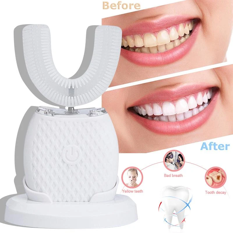 AutoBrush Spazzolino elettrico ad ultrasuoni 360 Wireless Testine Smart 4 Modalità Silicone