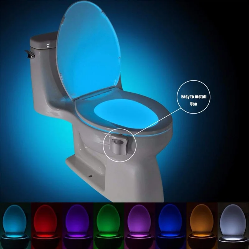 Wc Led Night Light 8 Colori Led variabili Light bowl sensore di movimento