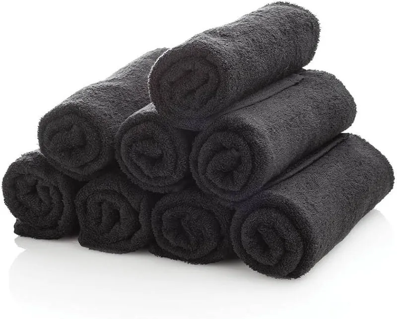 ASCIUGAMANO NERO IN TESSUTO ANTI-MACCHIA XANITALIA 12 PZ 50x80 100% COTONE