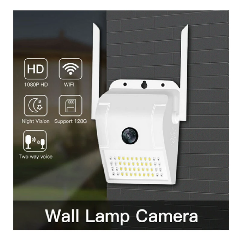 Telecamera ip WiFi esterno 2mp 1080 led sensore allarme luce faro ip66 camera sd