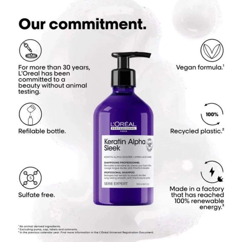 L'OREAL SERIE EXPERT KERATIN ALPHA SLEEK SHAMPOO 500 ML