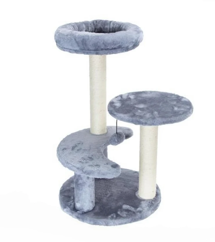 Albero Tiragraffi per Gatti- Cuccia Graffiatoio gatto design a mezzaluna 65x40m grigio