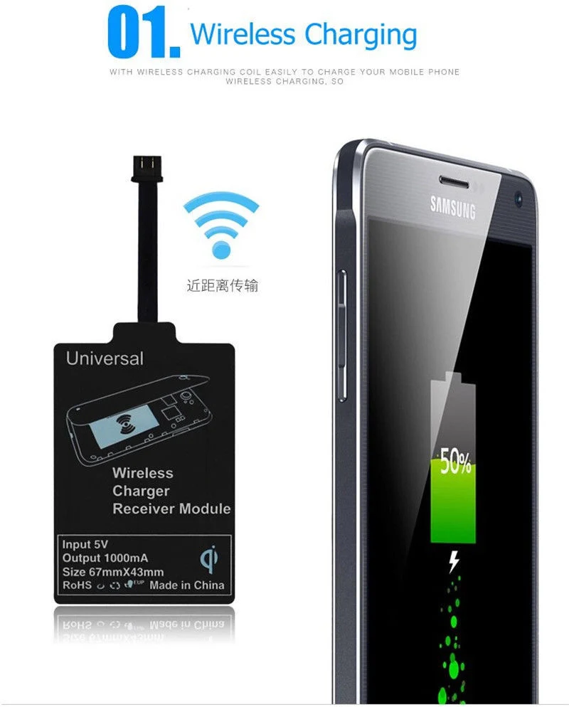 Ricevitore ricarica universale qi wireless pad module android e Ios
