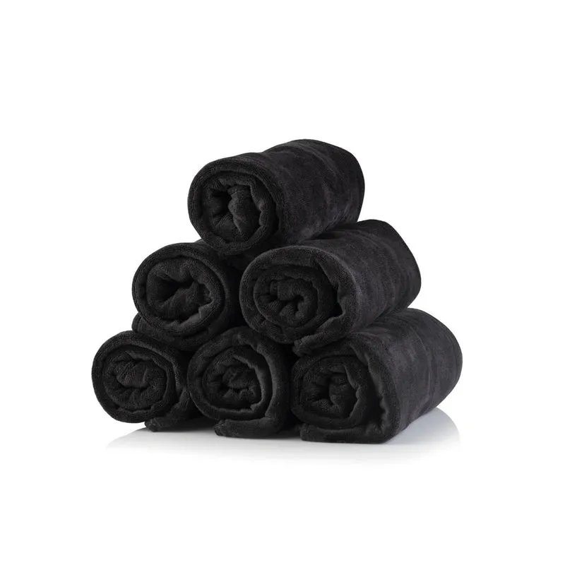 ASCIUGAMANO NERO IN MICROFIBRA 12 PZ 45X85 CM