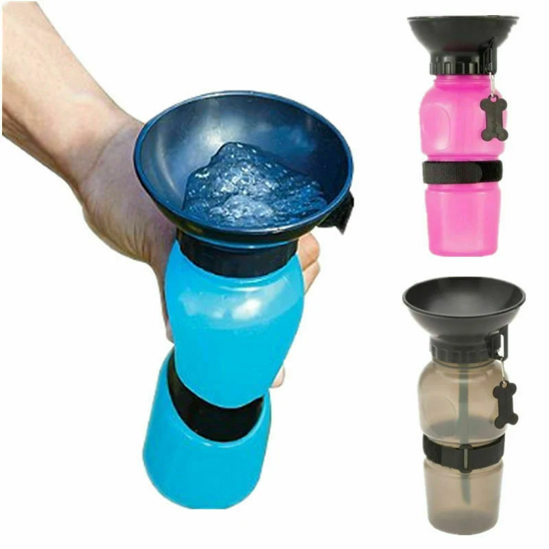 Borraccia dispencer bottiglia ciotola acqua portatile 500 ml cane gatto animali