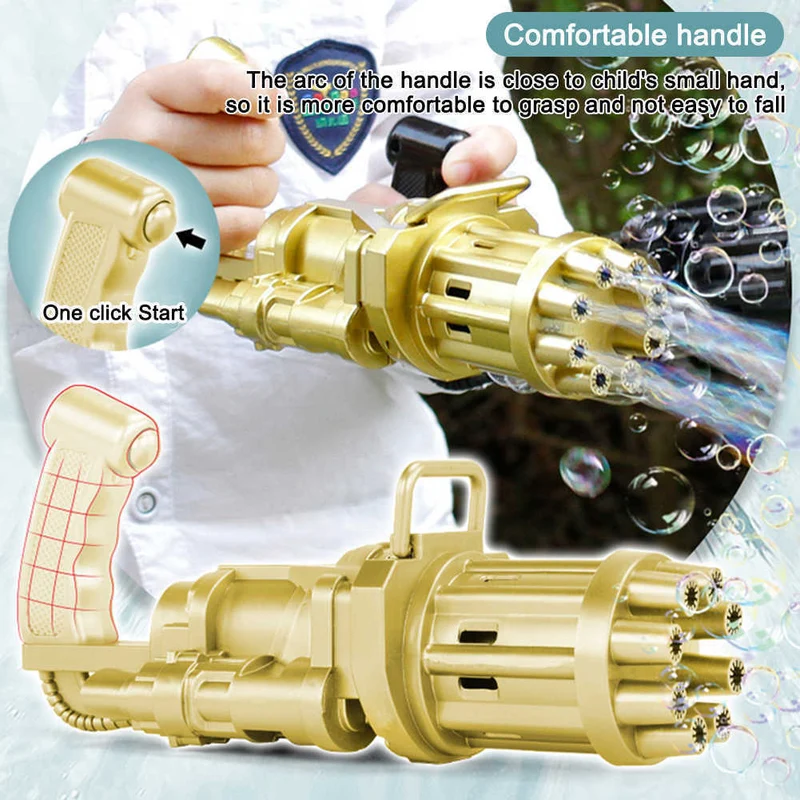 Pistola spara bolle di sapone giocattoli per bambini gadget per feste a batteria