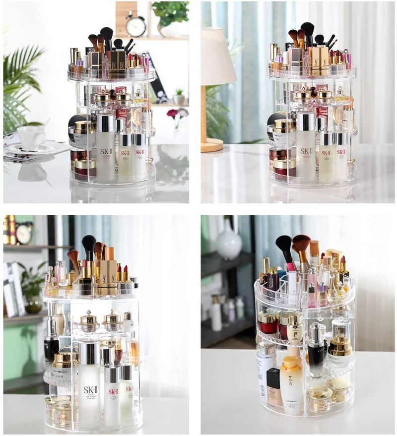 Organizzatore di trucco con vari espositori separati espositore cosmetici trucchi organizer bagno