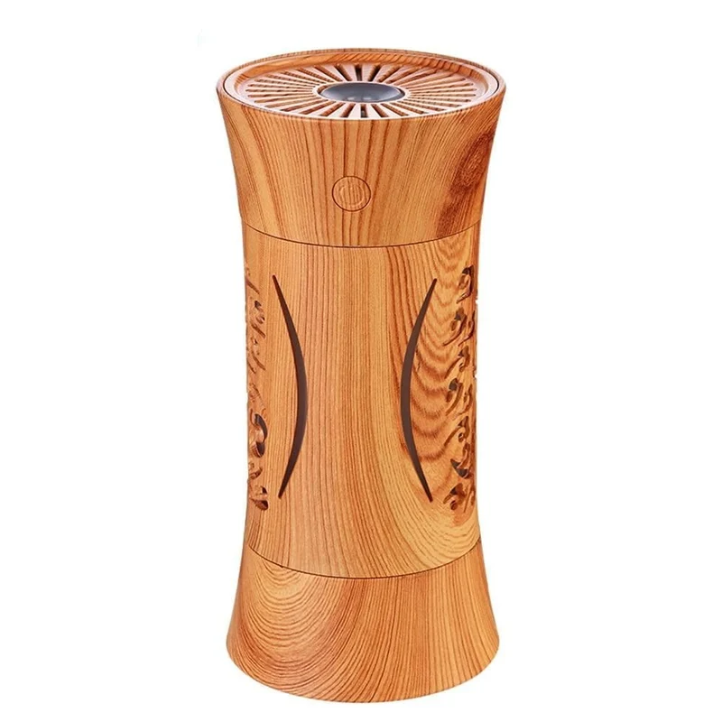 Umidificatore aria domestico con venature del legno USB 3 in 1 Mini umidificatore con lampada a LED