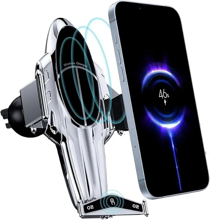 Porta Cellulare Auto con Ricarica Wireless 15W – Supporto Magnetico Universale