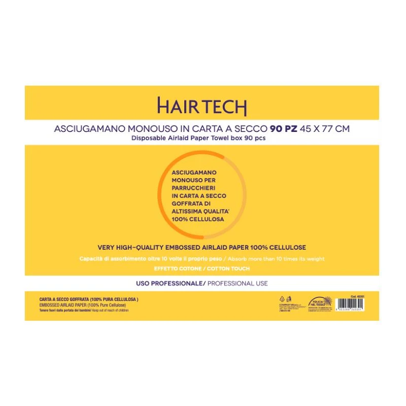 ASCIUGAMANO CARTA A SECCO 45x77 - 90 PZ HAIR TECH