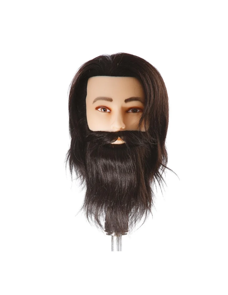 TESTINA UOMO CAPELLI E BARBA NATURALI 100% LUNGO ALTA DENSITA'