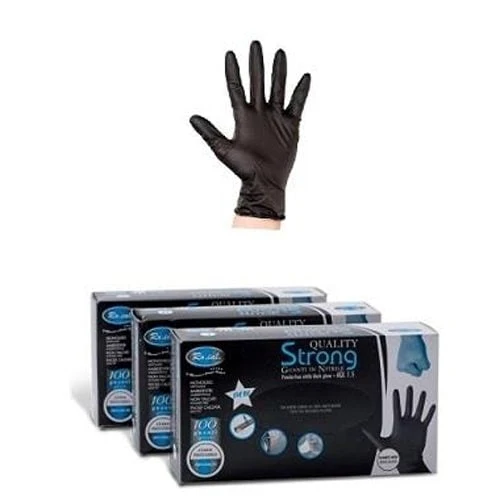 GUANTI IN NITRILE NERO 100 PZ - RO.IAL