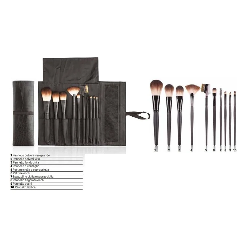 SET DI PENNELLI 10 PZ XANITALIA MICHELLE SETOLA IN NYLON