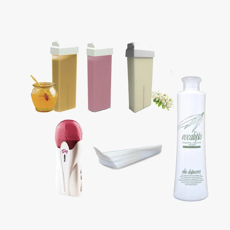 KIT PROFESSIONALE COMPLETO EPILAZIONE CERA RULLI