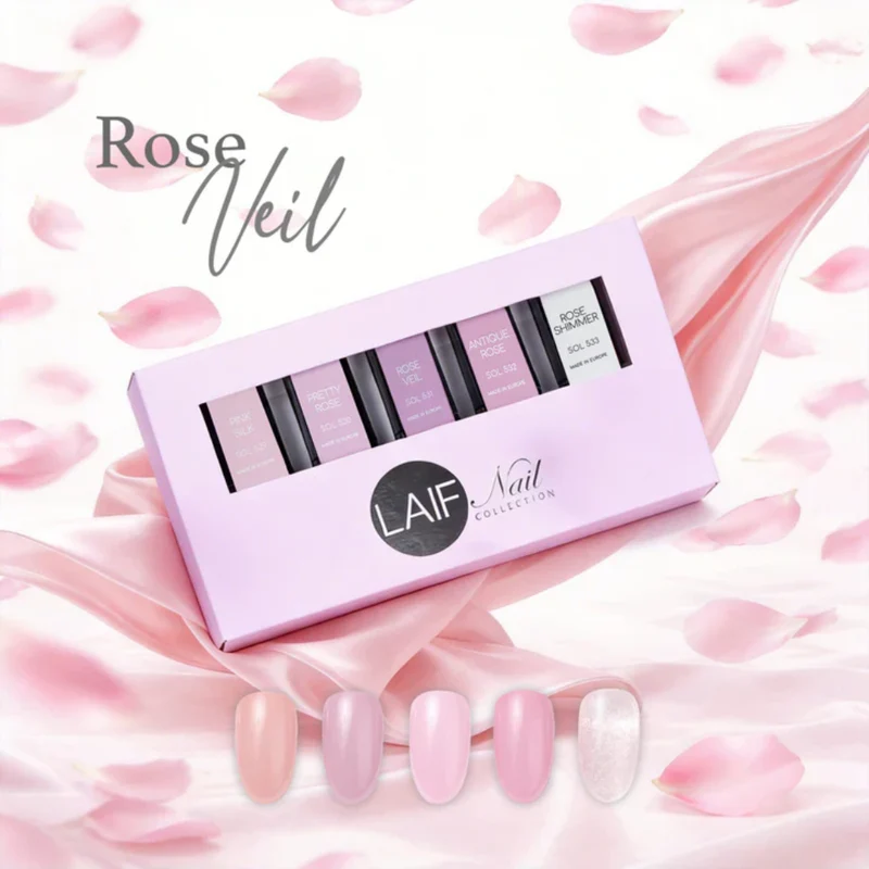 LAIF Nail Kit Soak-Off Rose Veil – 5 Smalti Semipermanenti Professionali