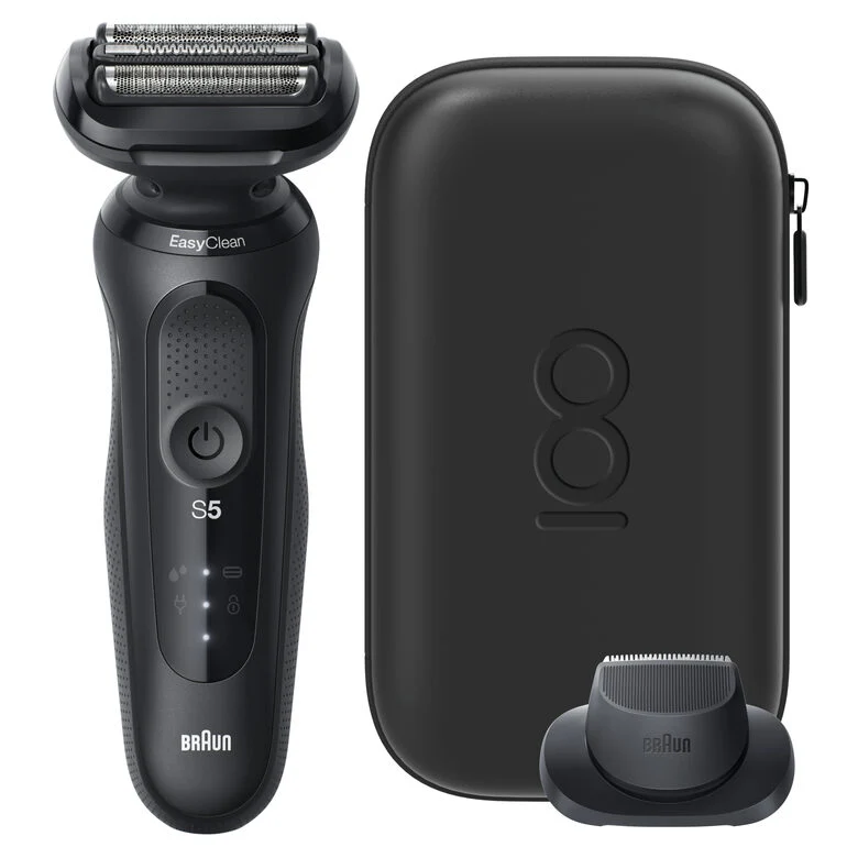 Braun Series 5 Rasoio Elettrico, Design Edition Con Custodia Da Viaggio - Nero