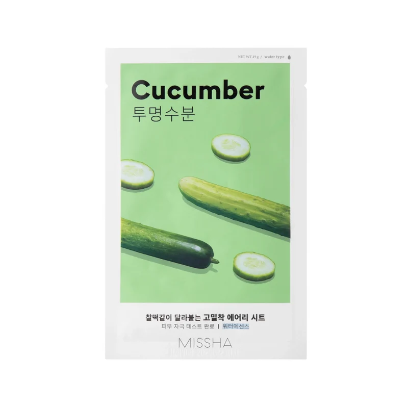 Missha - Airy Fit Sheet Mask - Cucumber - Maschera in tessuto idratante