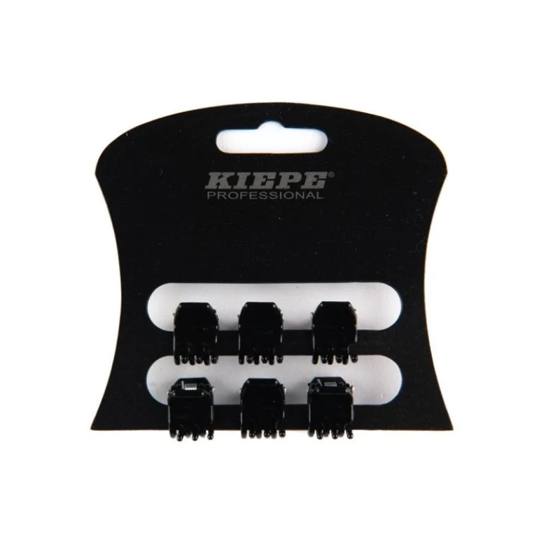 Kiepe Mini Pinzette Fermacapelli Nere 1,2 cm 6 pz