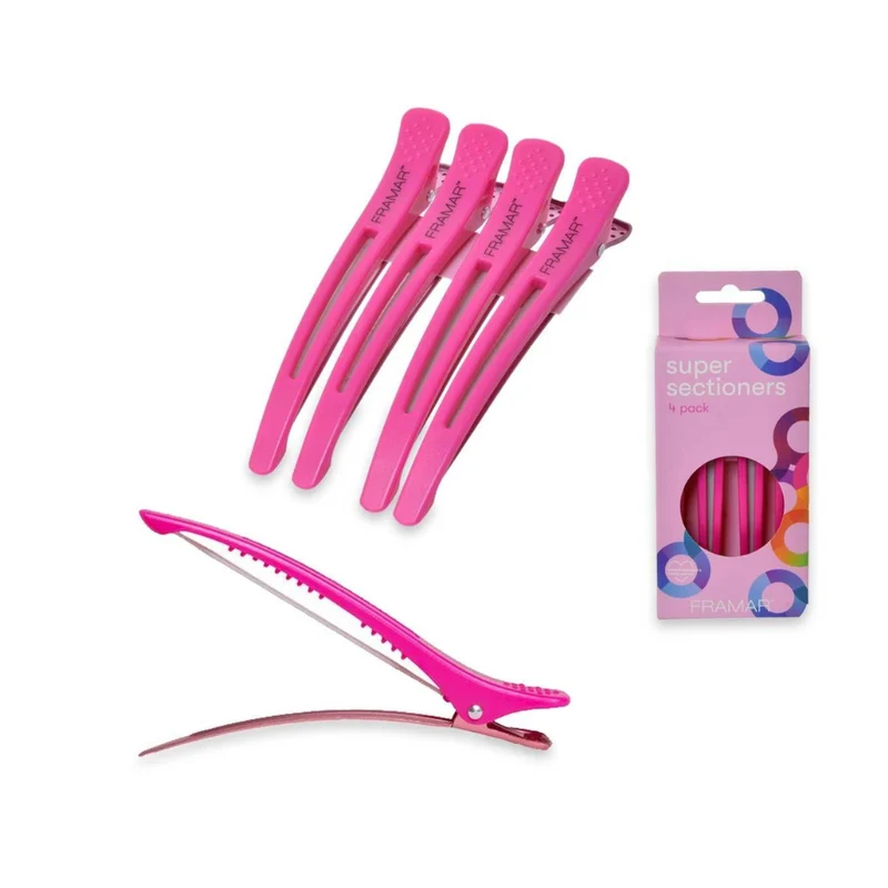 Framar Super Sectioners Clips Pink – Fermagli Professionali Rosa 4 Pezzi