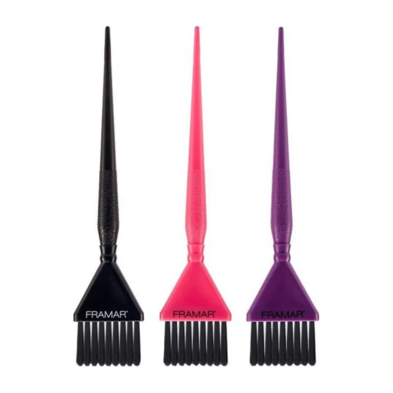 Framar Triple Threat Pennelli Professionali per Tinta e Balayage 3pz