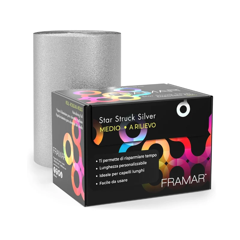 Framar Rotolo Alluminio Goffrato Silver per Colorazione e Meches