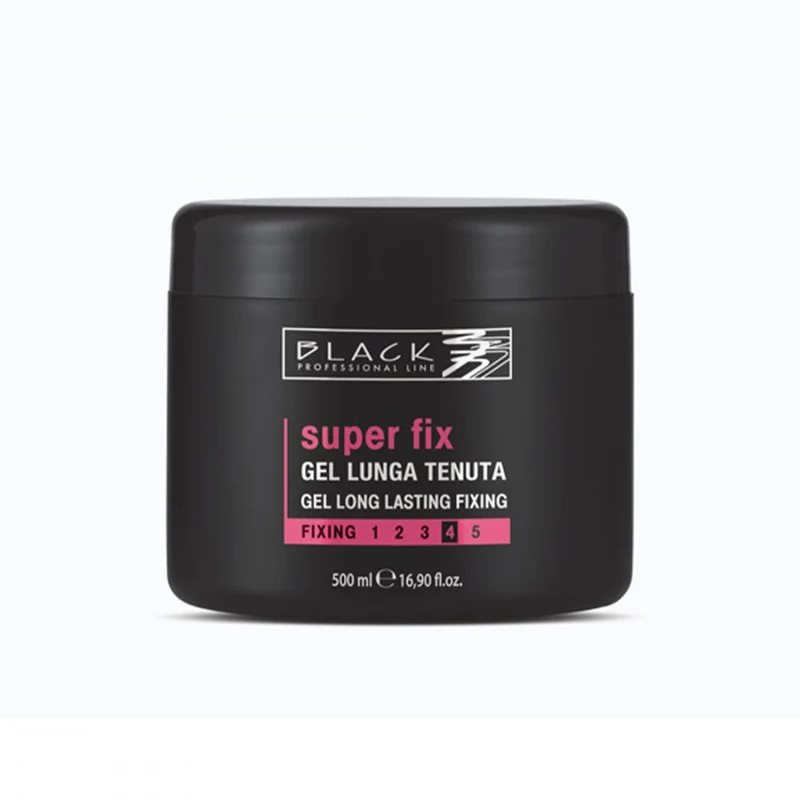 Gel Capelli Lunga Tenuta Super Fix Trasparente 500 ml Black Professional