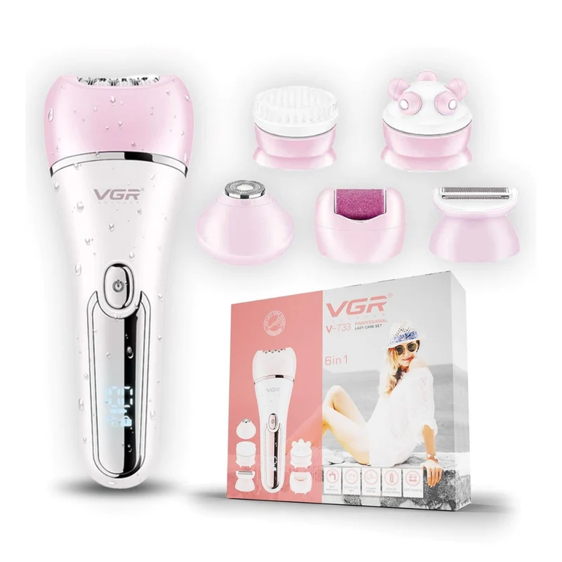 VGR V-733 Lady Care 6 in 1 – Epilatore Multifunzione Corpo, Viso e Bikini