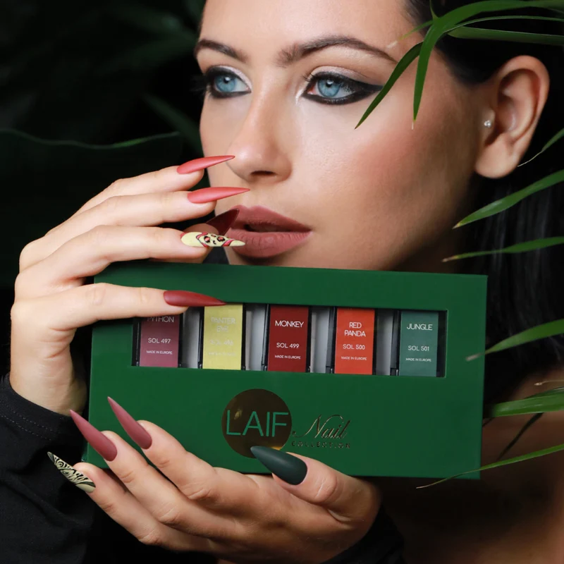 LAIF Nail Kit Soak Off Jungle Fall ’24 Set Semipermanente 5 Colori