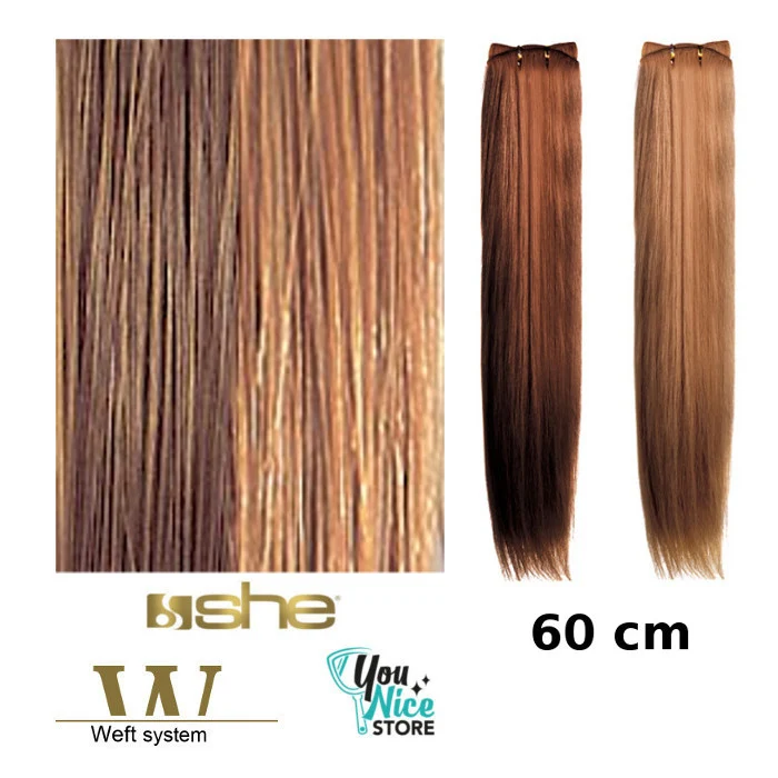 Matassa SHE 50 60 cm - 100 gr - 130 cm Extension professionali Capelli tessuti lisci mesciati