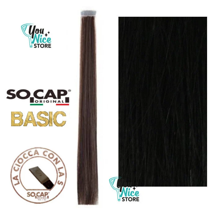 25 ciocche extension cheratina Socap 50 cm Capelli lisci naturali