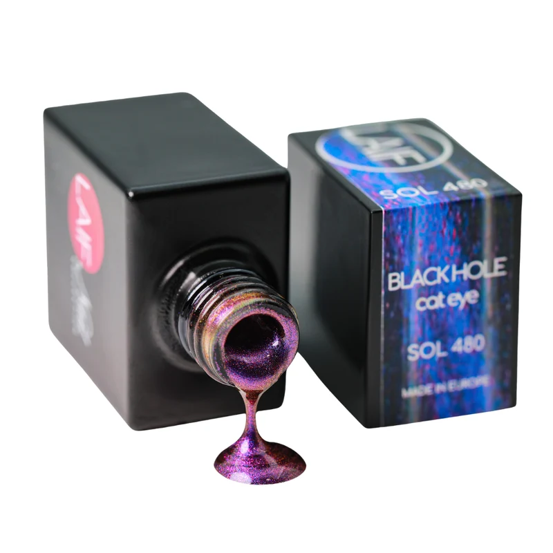 Laif Soak Off Gel SOL480 Black Hole Cat Eye Smalto Semipermanente Blu Viola Magnetico 10 ml