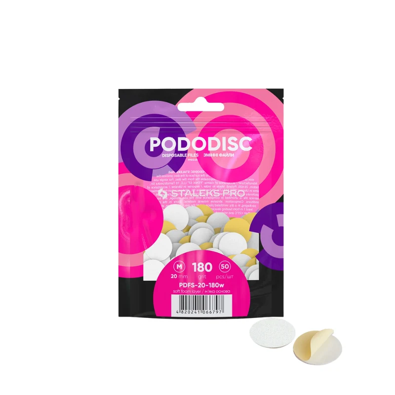 Staleks Pro Lime Morbide Ricambio per Pododisc Pro M – 180 Grit, 20 mm (50 pz)