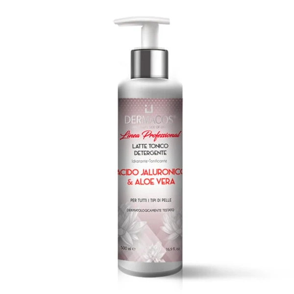 Dermacos Linea Professional Latte Tonico Detergente Acido Jaluronico & Aloe Vera 500ml