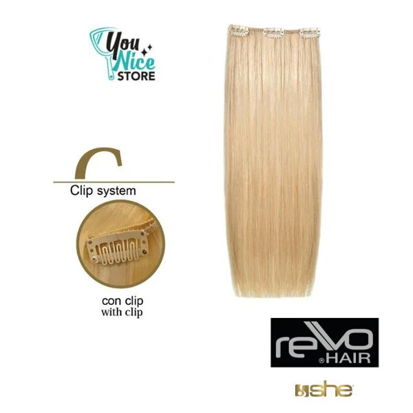 1 fascia extension professionali con clip SHE Rewo Line Lily 50 55 cm Capelli lisci colori mesciati