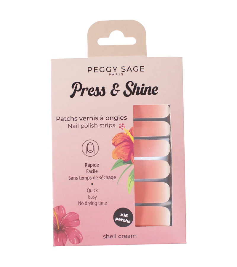PEGGY SAGE PRESS&SHINE NAIL POLISH STRIPS SHELL CREAM