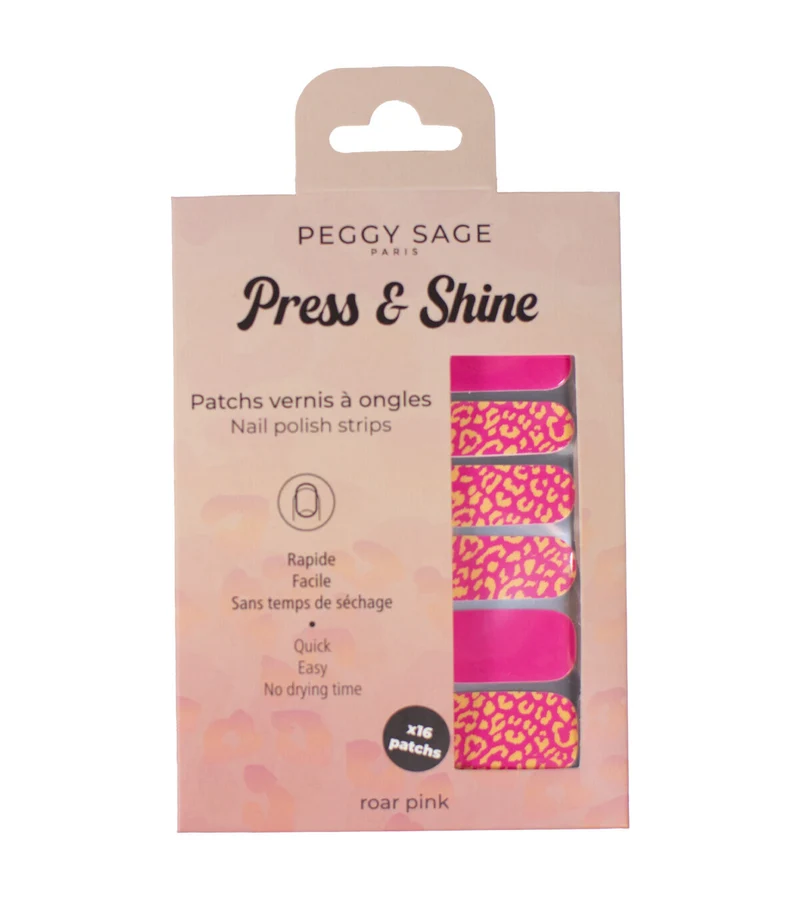 PEGGY SAGE PRESS&SHINE NAIL POLISH STRIPS ROAR PINK