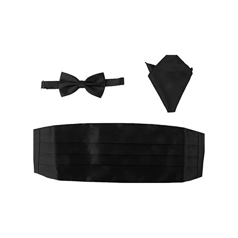 Set per Smoking Fusciacca/Pochette/Papillone di colore Nero
