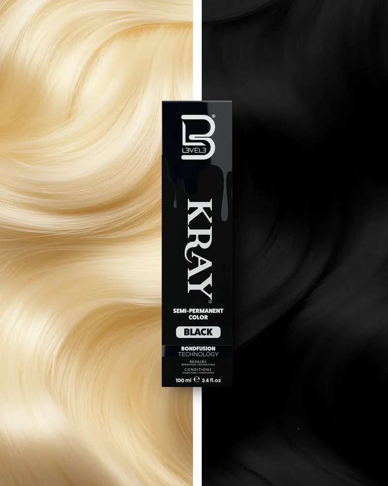 Kray Color Semi Permanente per Capelli L3VEL3 Black 100 ml