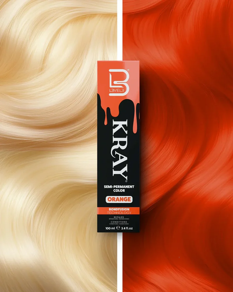 Kray Color Semi Permanente per Capelli L3VEL3 Orange 100 ml