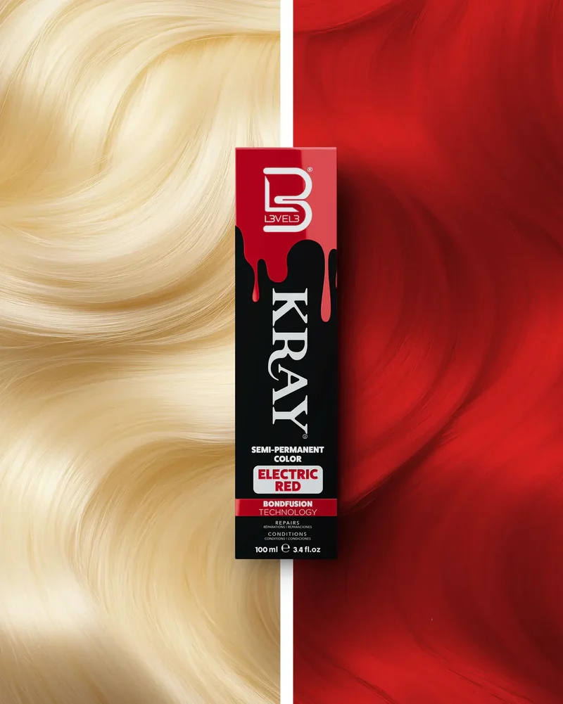 Kray Color Semi Permanente per Capelli L3VEL3 Electric Red 100 ml