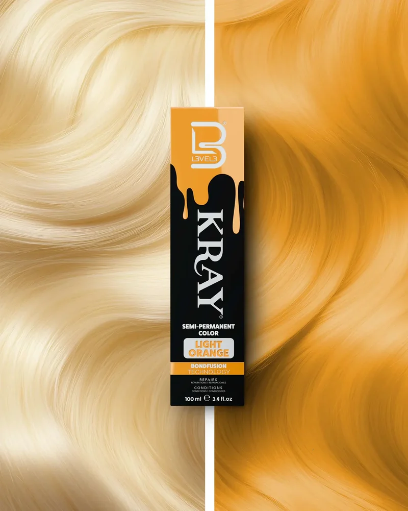 Kray Color Semi Permanente per Capelli L3VEL3 Light Orange 100 ml