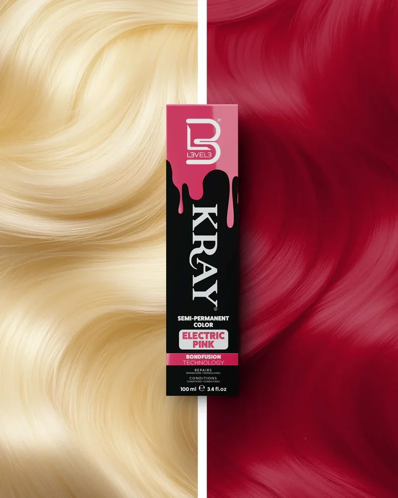 Kray Color Semi Permanente per Capelli L3VEL3 Electric Pink 100 ml