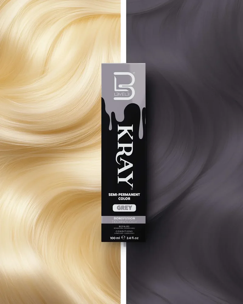 Kray Color Semi Permanente per Capelli L3VEL3 Grey 100 ml