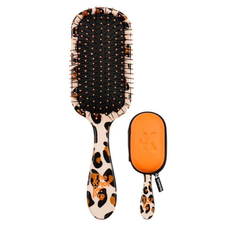 The Knot Dr Spazzola Pro Leopard con custodia arancio